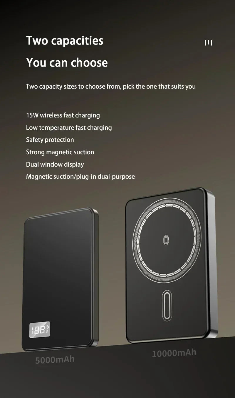 Wireless Magnetic 500000mAh Power Bank Fast Charging