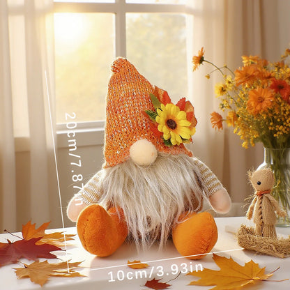 Rustic Autumn Harvest Scarecrow Decor, Plaid & Sunflower Accents for Thanksgiving,