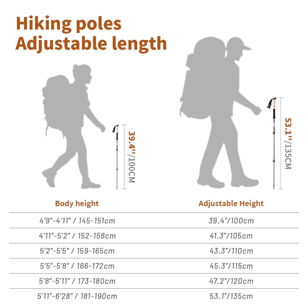 Trekking Poles Carbon Fiber Climbing Stick