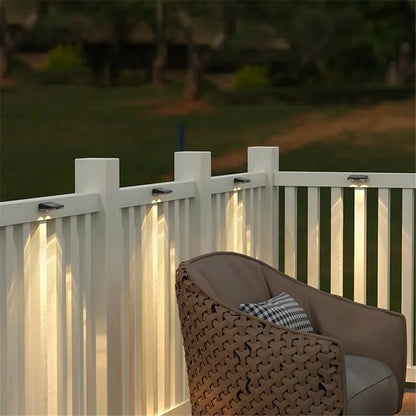 Solar Powered LED Fence Lights Outdoor Waterproof Wall Lamp