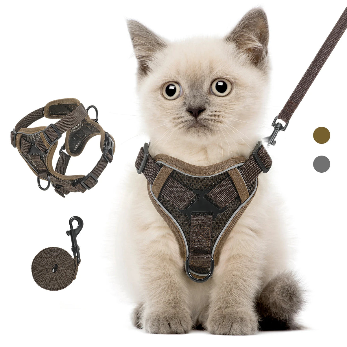 VavoPaw Cat Harness and Leash Set for Walking Adjustable Kitten Vest Harness