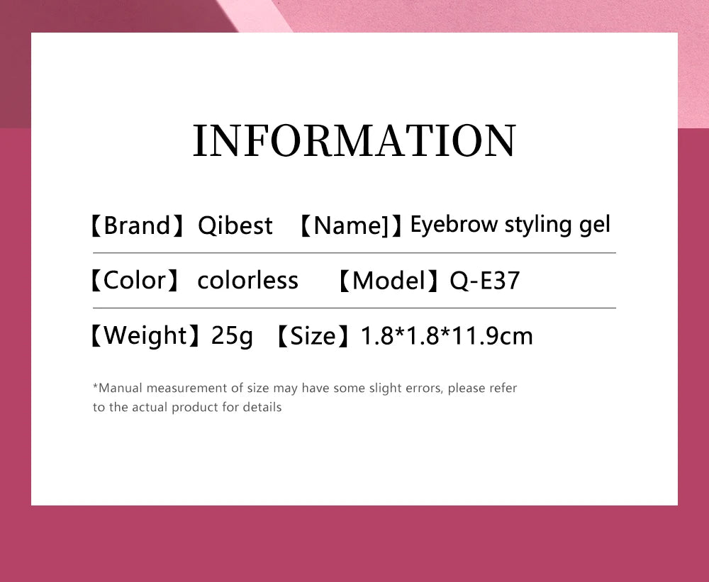 Eyebrow Gel Styling Liquid Colorless Transparent