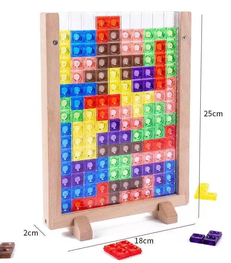 3D Transparent Tetris Puzzle Logic Thinking Brain Development