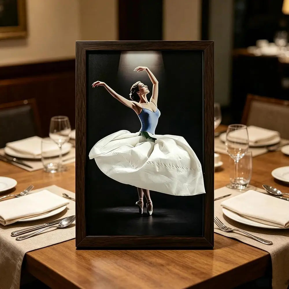 Wooden Ballet Dancer Tissue Box Elegant Skirt Napkin