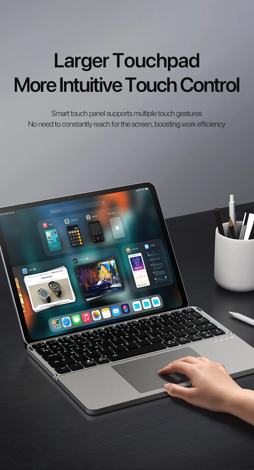 Folding Bluetooth Keyboard PC Phone Holder Wireless Foldable Keyboard
