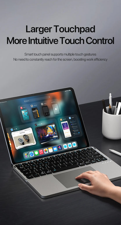 Folding Bluetooth Keyboard PC Phone Holder Wireless Foldable Keyboard