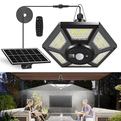 Solar Pendant Lights Outdoor Indoor with Remote Solar Shed Light