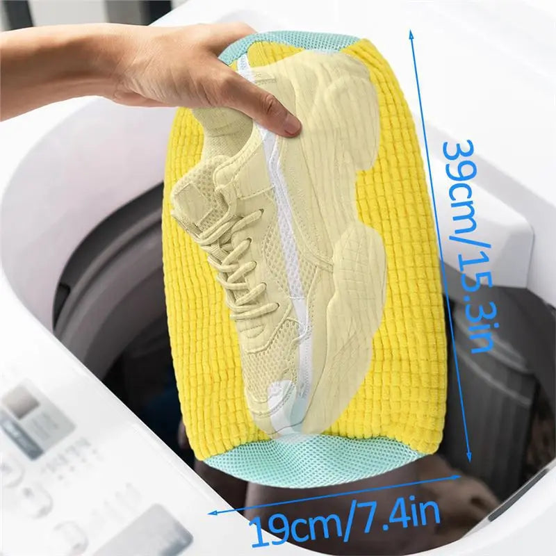 Shoe Washing Machine Bag with Liquid Shoe Brush Set