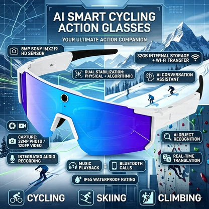 AI Smart Sports Glasses 800W HD Camera Smart Glasses