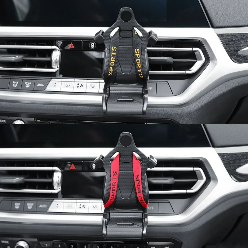 Racing seat design car phone holder Mount stand suction cup