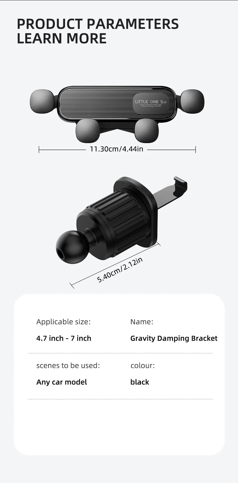 Gravity Car Phone Holder for 4.7-7 inch Mobile Phone Car Air Vent