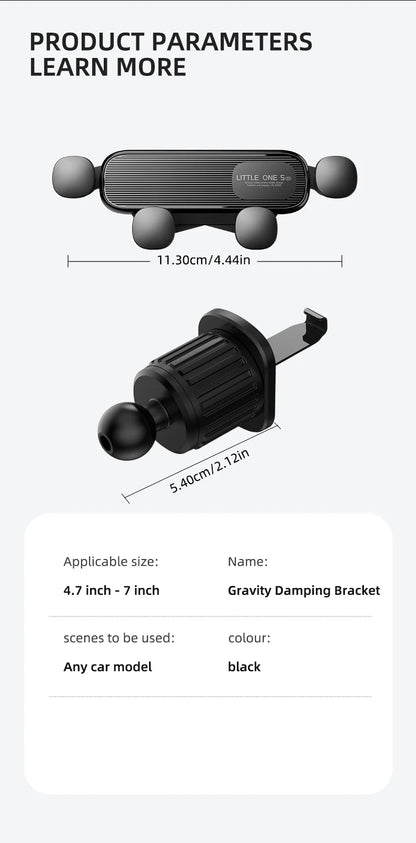 Gravity Car Phone Holder for 4.7-7 inch Mobile Phone Car Air Vent