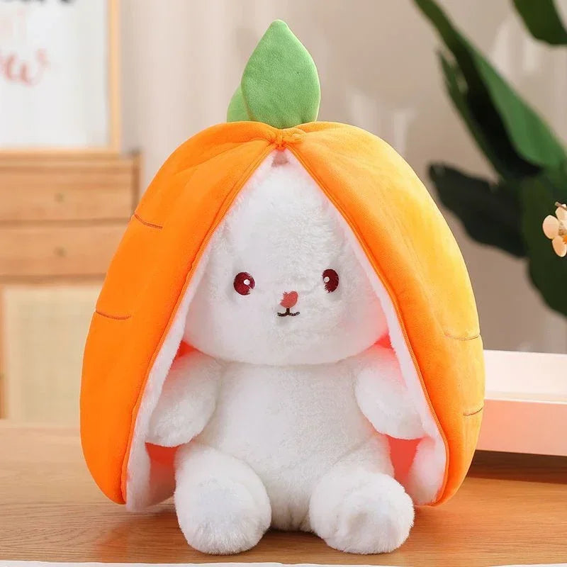 25cm Cute Strawberry Carrot Rabbit Plush Toy Stuffed Creative