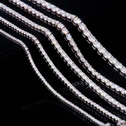 100% Real Moissanite Tennis Bracelet 925 Sterling Silver Plated