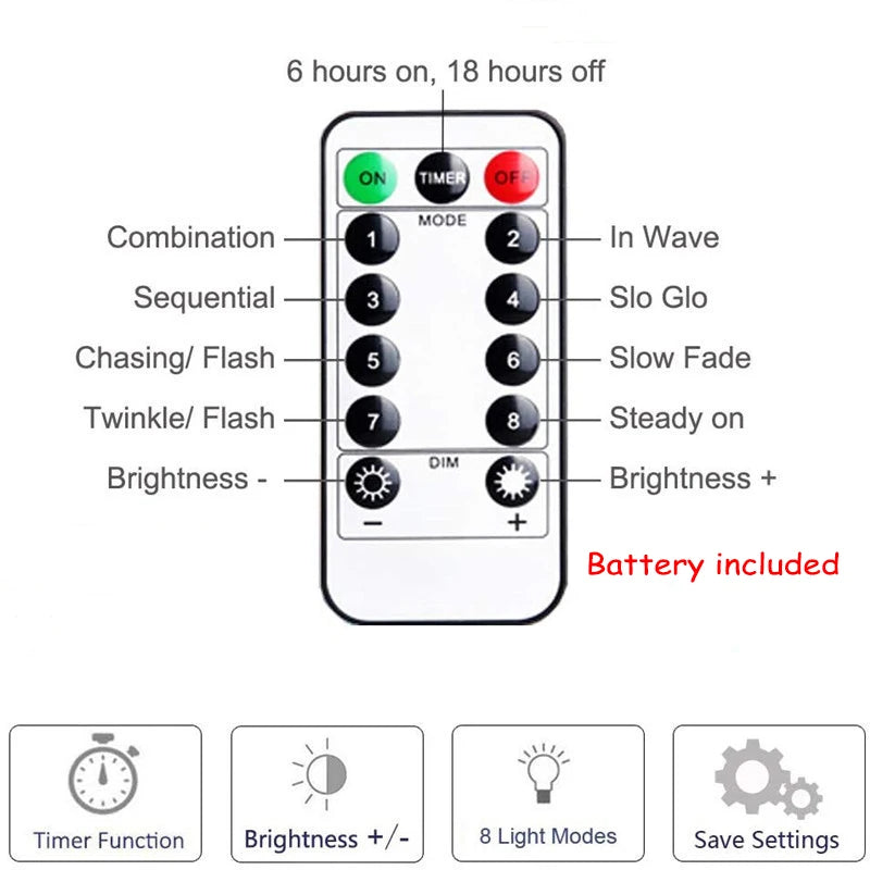 LED Fairy String Lights USB Plug with Remote Garland Light