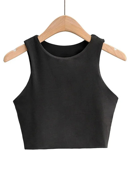 Summer Fashion Women Sexy Slim Tops O-neck Sleeveless