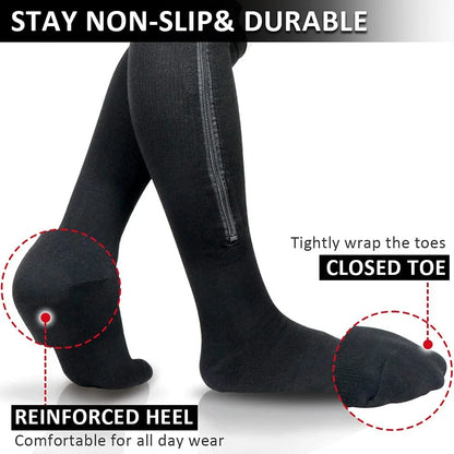 1 Pair Zipper Compression Socks Women Men Pain Relief