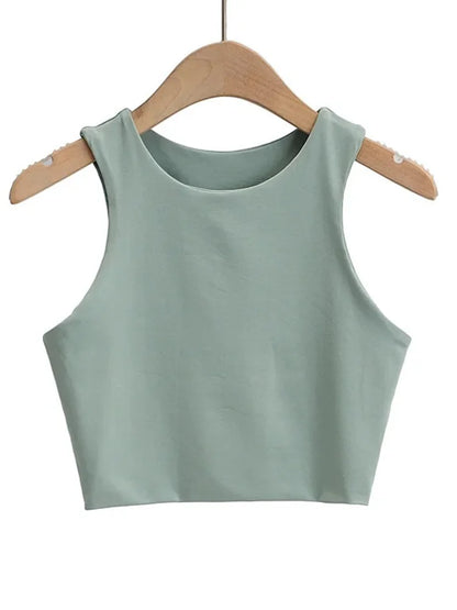 Summer Fashion Women Sexy Slim Tops O-neck Sleeveless