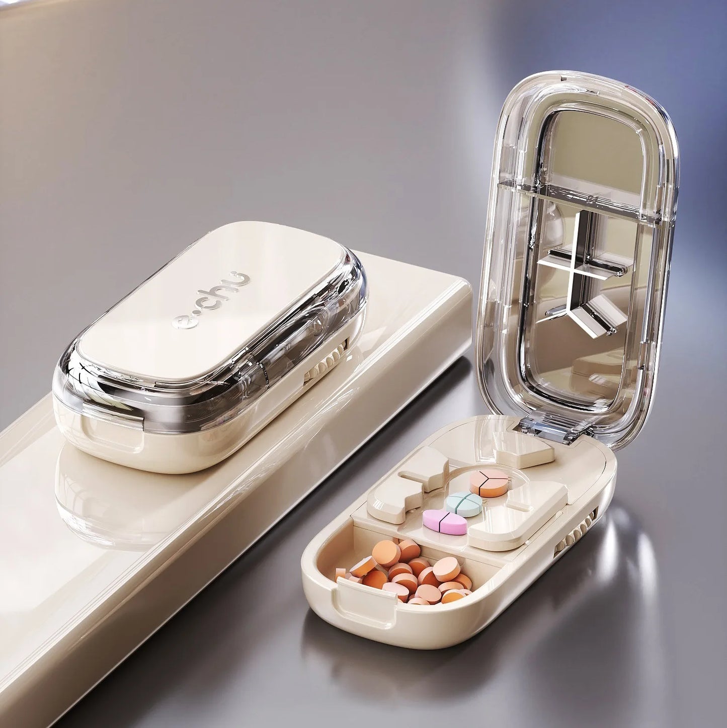 New Quartering Pill Cutter Storage Box Medicine