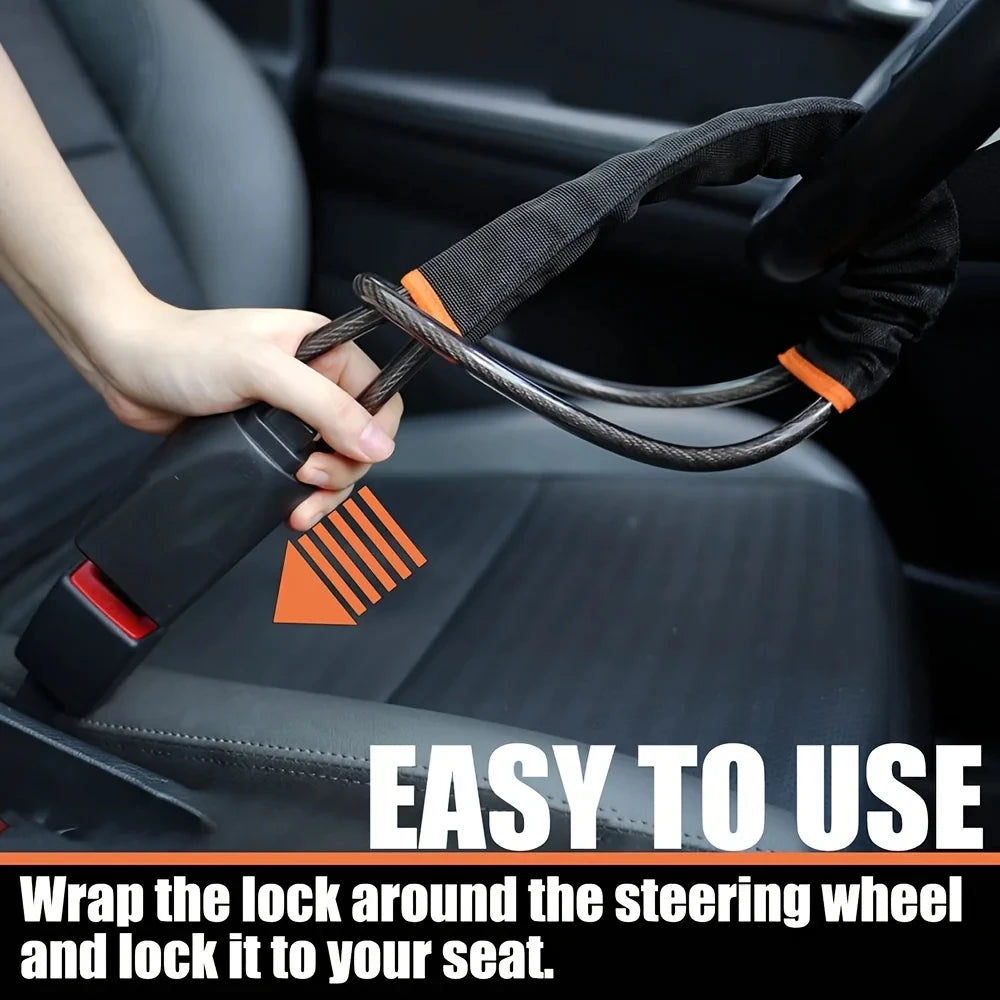 Car Steering Wheel Lock Reinforced Cable Lock