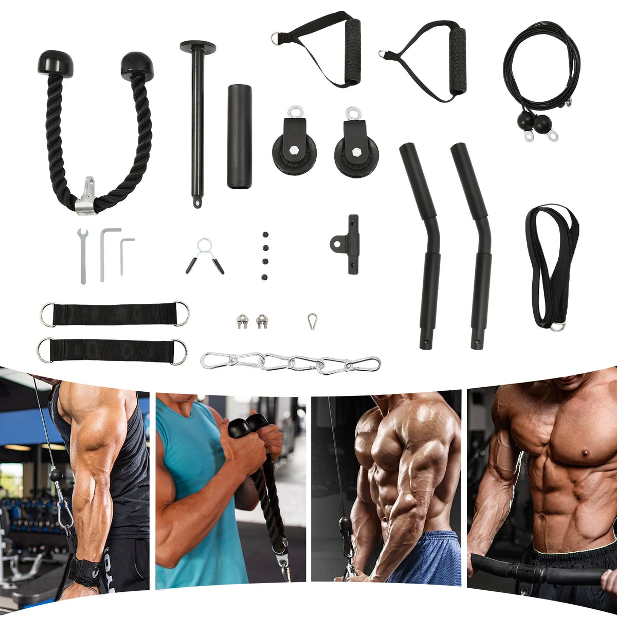 Cable Weight Pulley System for Home Gym