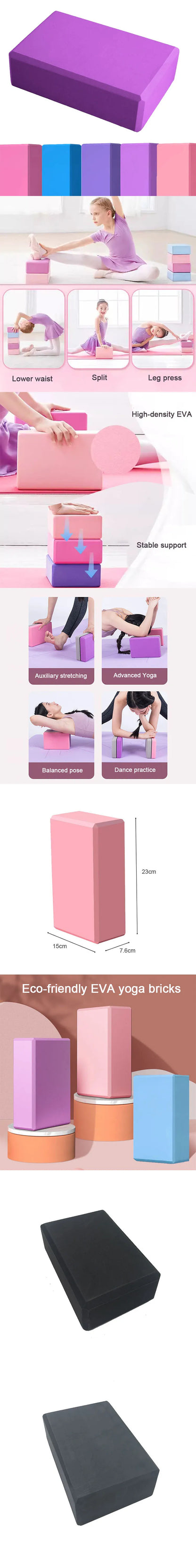 New Yoga Building Blocks Cubes Pilates Bricks Mats
