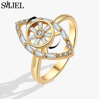 Luxury Crystal Anxiety Relief Spinning Fidget Rings for Women