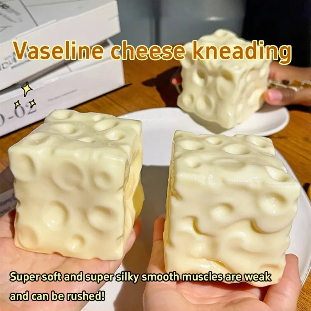 Taba Squishy  Cheese Cube Stress Ball Shapeable Squeeze Ball