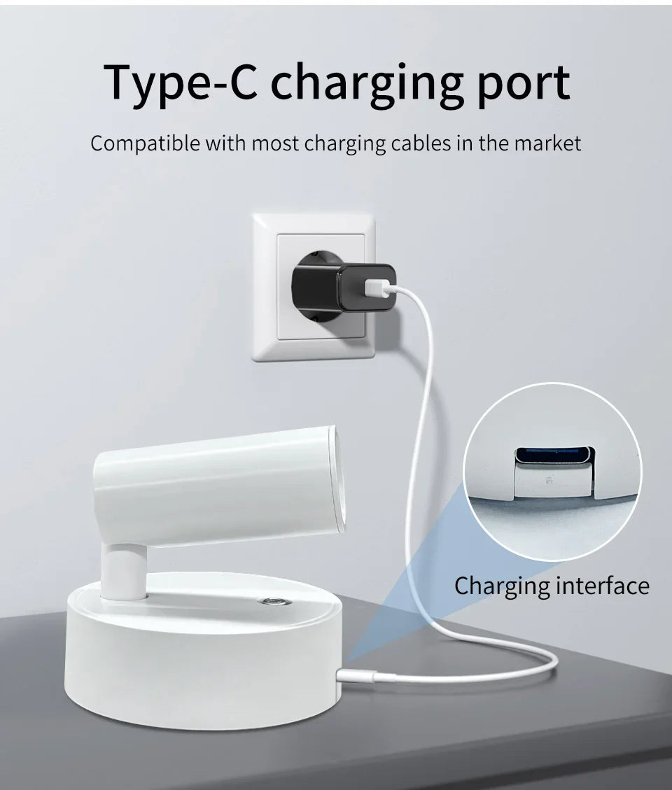 USB Rechargeable Magnetic LED Wall Lamp Reading Light
