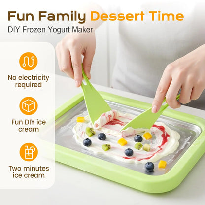 Household Ice Cream Maker Pan with 1 Scraper Instant