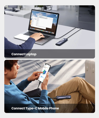 UGREEN M2 SSD Case NVME SATA Dual Protocol M.2 to USB Type C