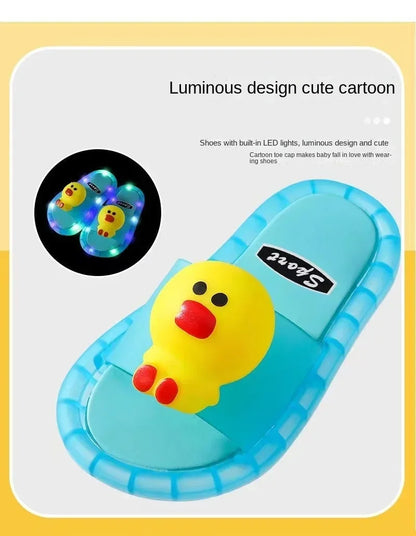 Luminous Children's Slippers Unicorn Crystal Shoes