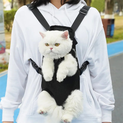 Adjustable Cat Carrier Bag Pet Double Shoulder Backpack