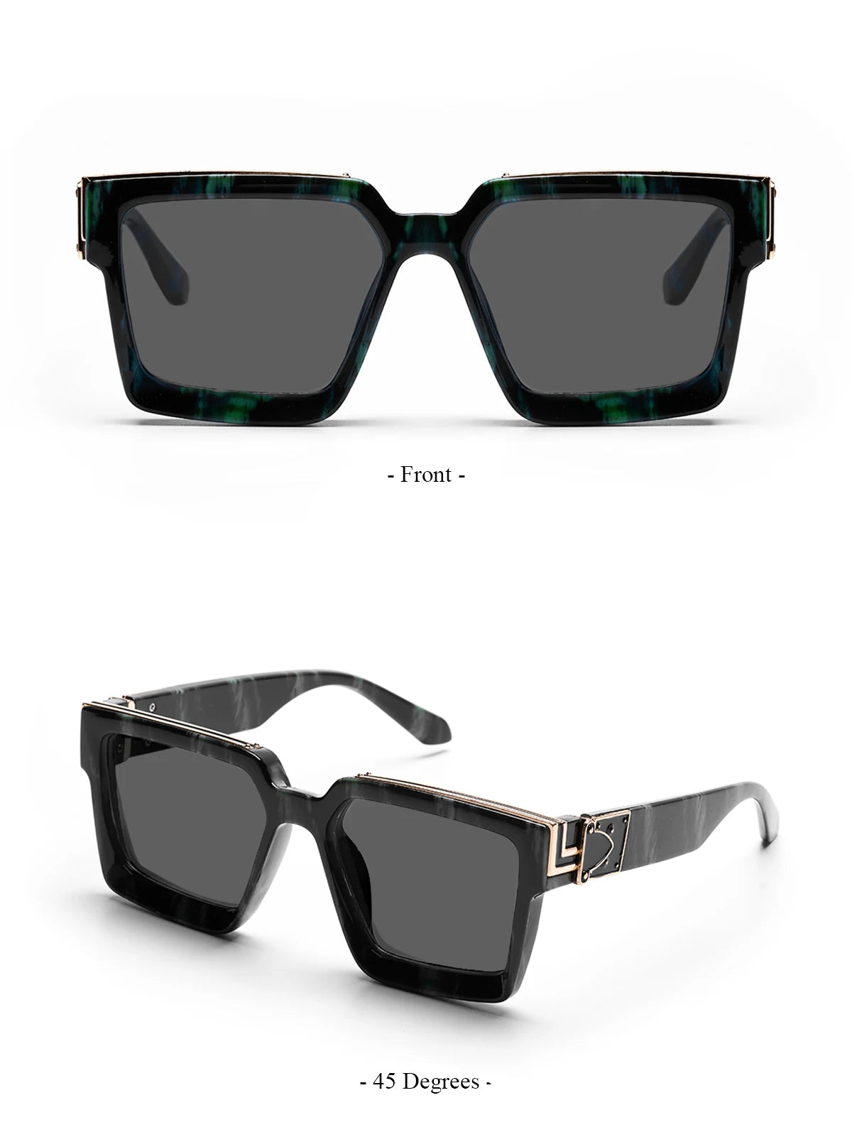 Retro Black Millionaire Shades Luxury Sunglasses