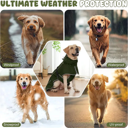 Dog Raincoat Windbreaker for All Dog Sizes Waterproof