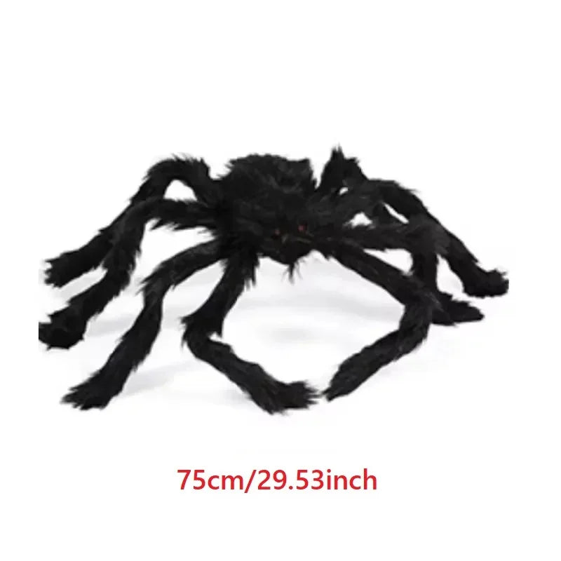 Giant Black Plush Spider Halloween Decoration Props