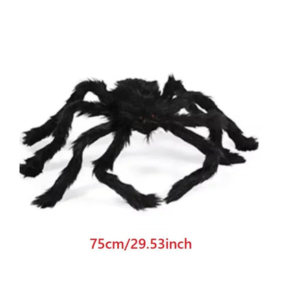 Giant Black Plush Spider Halloween Decoration Props