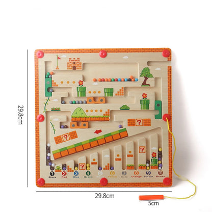 Children Magnetic Color and Number Maze Wooden Puzzle