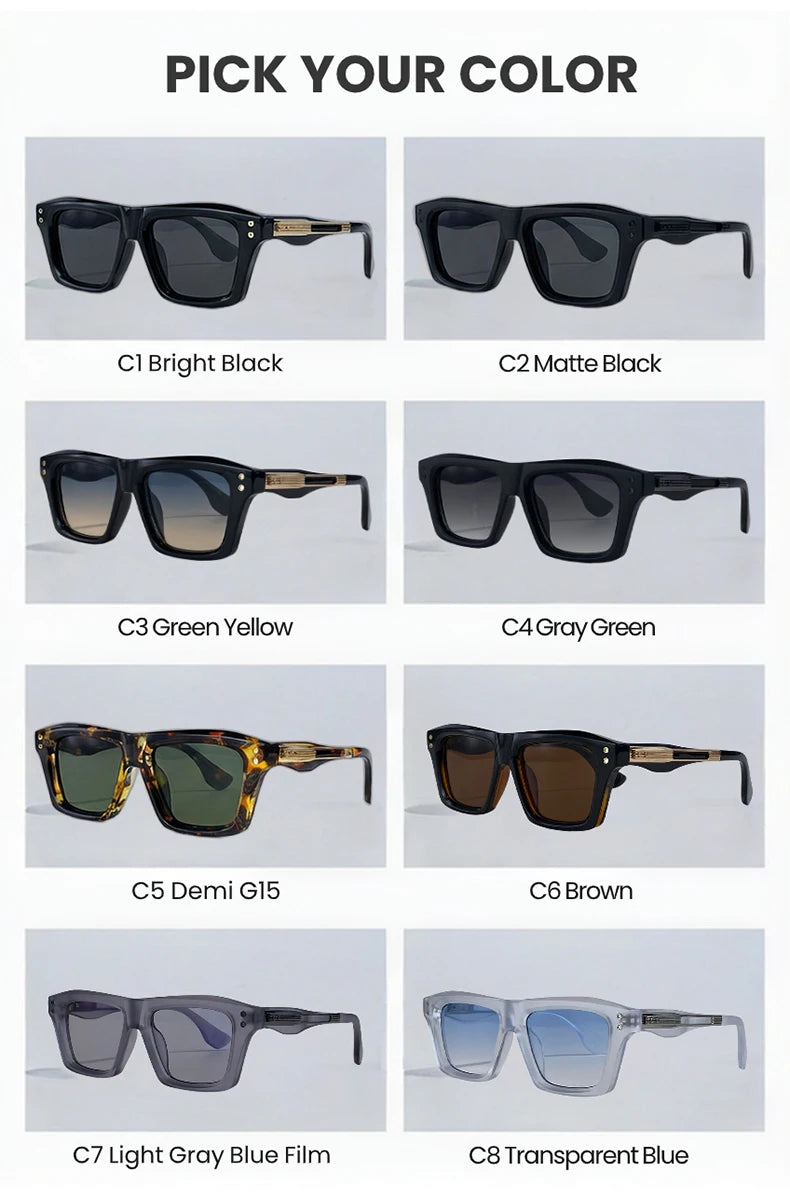 Steampunk Classic Square Sunglasses Men Luxury Brand Vintage