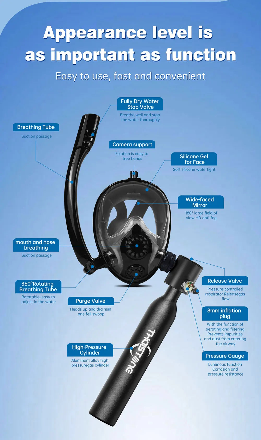 Mini Scuba Diving Tank, Underwater Swimming