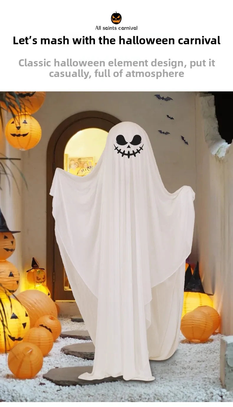Scary Standing Ghost Glow-in-the-Dark Halloween Decoration