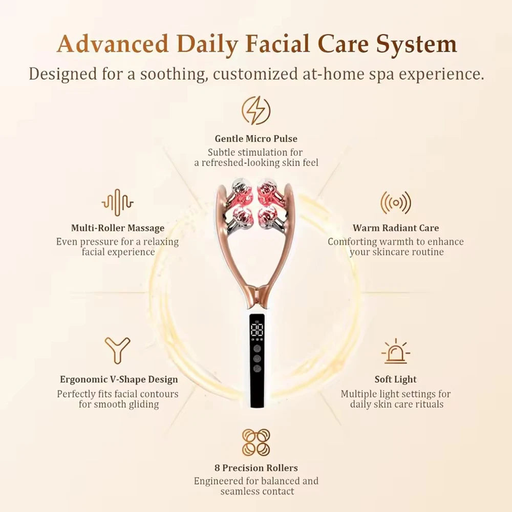 NEW RF EMS Micro Current Roller Face Slimming Artifact V Face