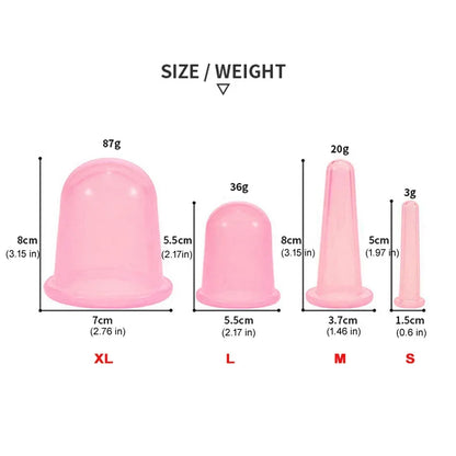 Silicone Vacuum Cupping Massage Jars Anti Cellulite