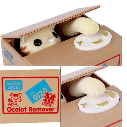 Cute Automated Panda Cat Steal Coin Bank Money Saving Box