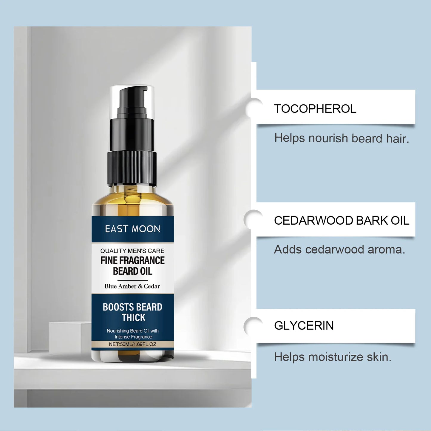 Cedar-Scented Men's Beard Oil–Deep Nourishment