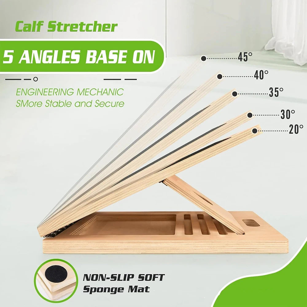 Foldable Wooden Incline Board Adjustable Calf Ankle Stretcher