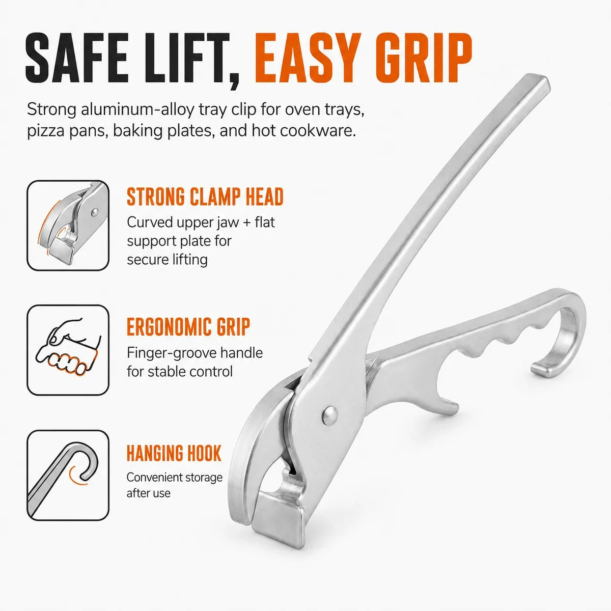 Aluminum Alloy Pizza Pan Gripper Anti Scald Hot Dish