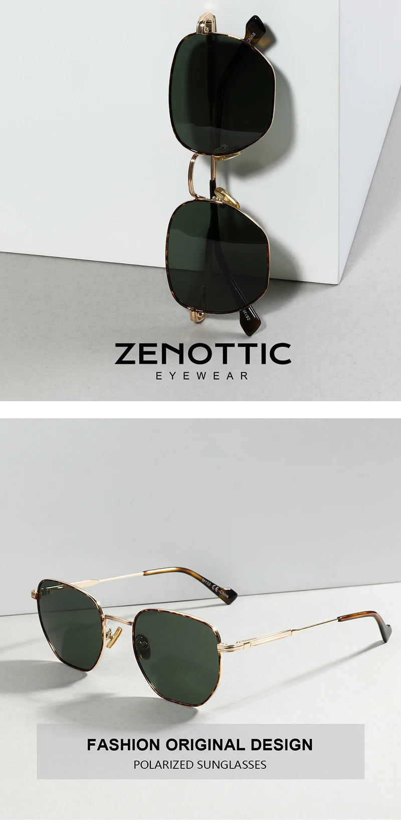 ZENOTTIC Fashion Hexagonal Geometry Polarized Sunglasses