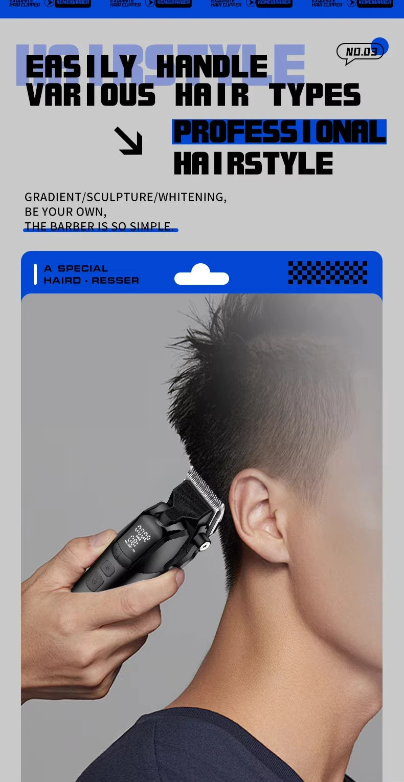 Kemei KM-1858 10W Barber Professional Electric Hair Clipper