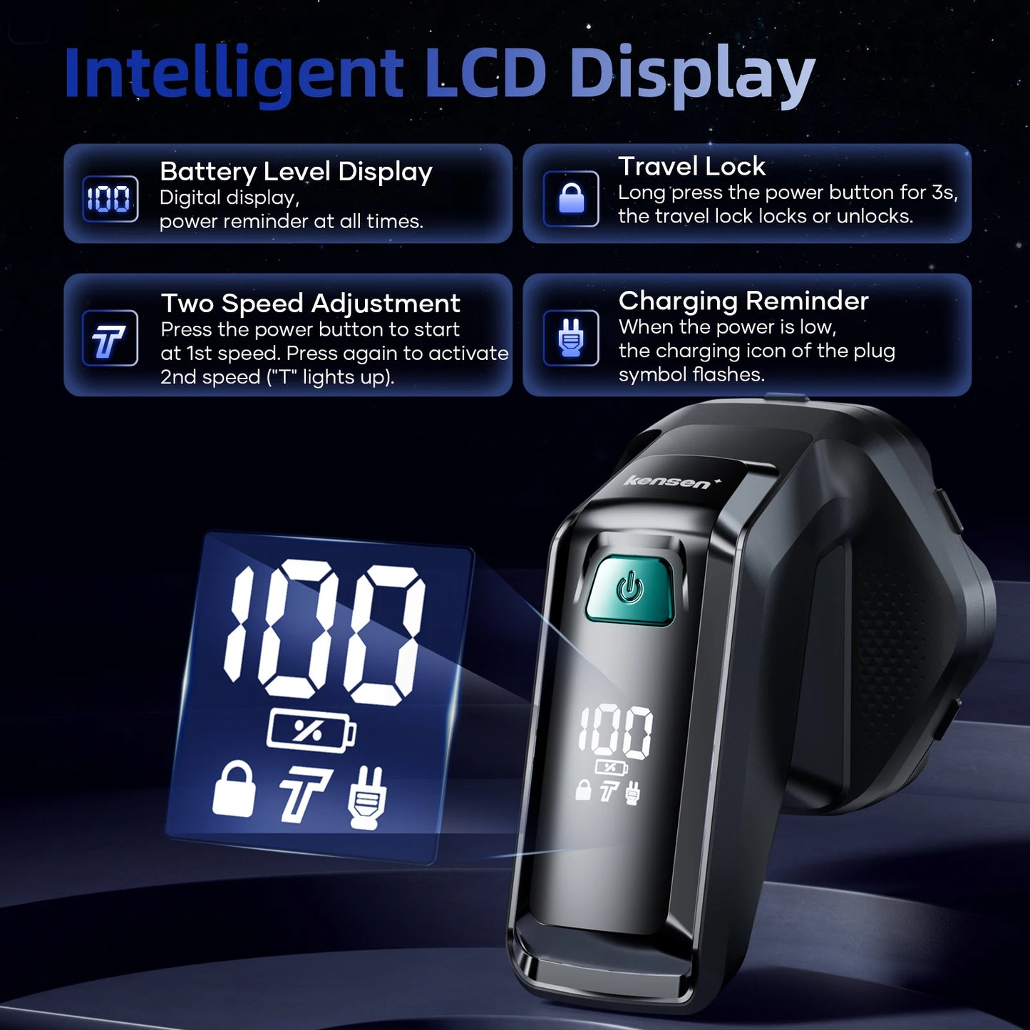 S32 Electric Head Shaver for Men 7D Floating Cutter USB-C Rechargeable